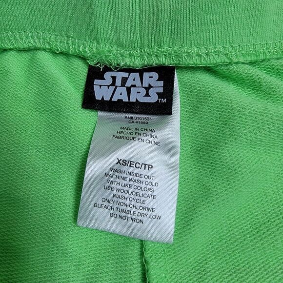 Star Wars St. Patrick's Day Baby Yoda Wide Leg Jogger Pants Bright Green XS - Picture 4 of 6